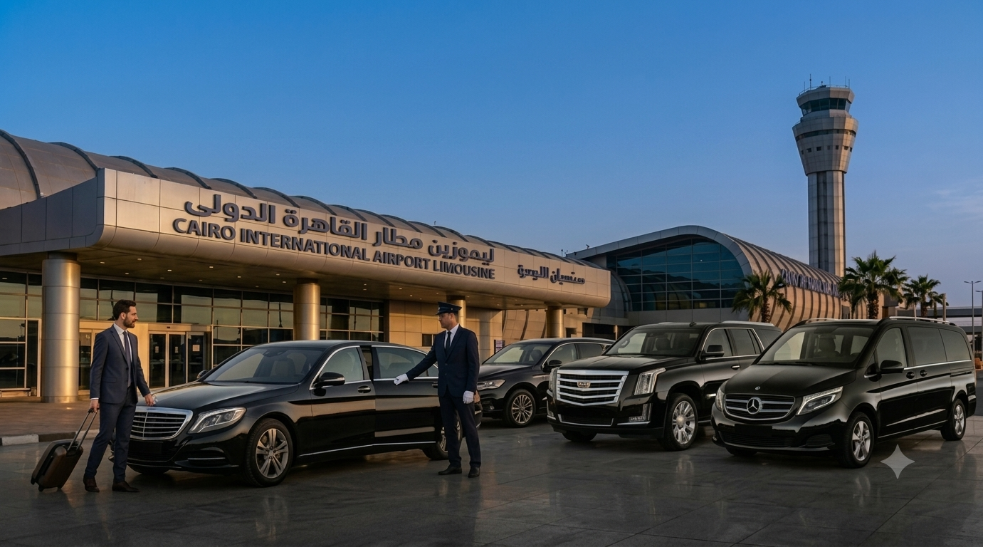 أسطول سيارات ليموزين مطار القاهرة الفاخرة من رويال كايرو ليموزين